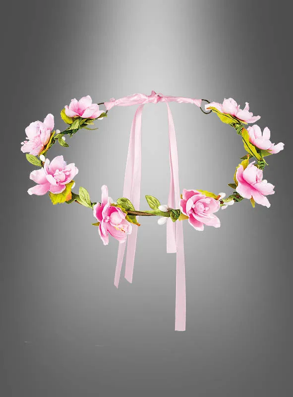 Blüten Haarkranz pink