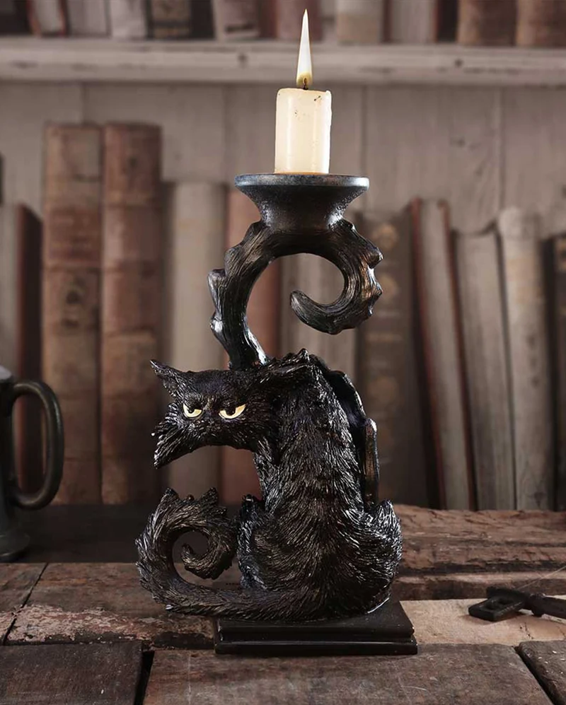 Spite Kerzenhalter mit Hexenkatze 18,5cm