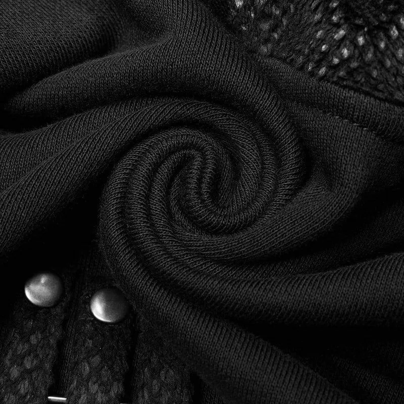 Punk-Kapuzen-Cape für Damen mit Metallkette