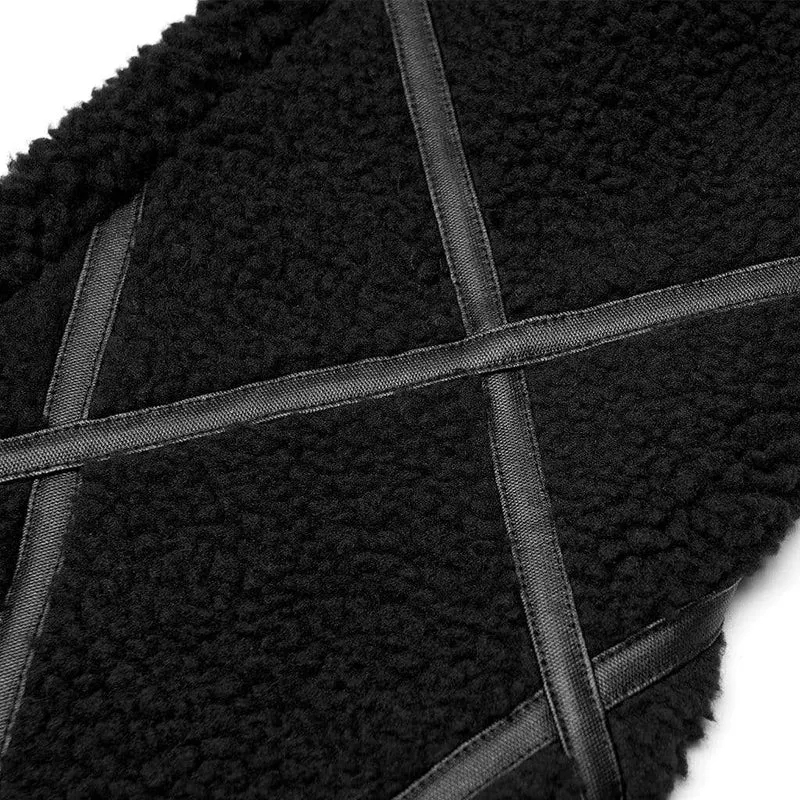 Lange Punk-Stiefel aus Wolle für Damen mit verstellbaren Riemen