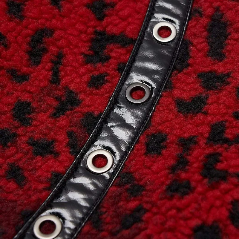Punkrote Miniröcke mit Leopardenprint für Damen