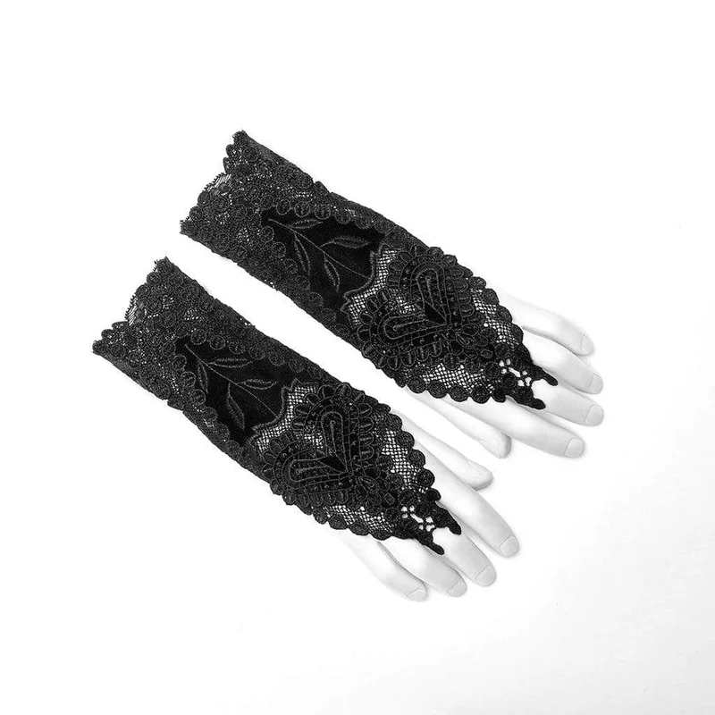 Gothic Jacquard-Handschuhe für Damen