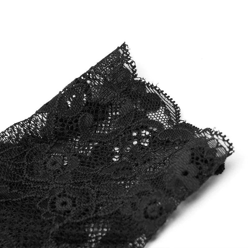 Gothic Jacquard-Handschuhe für Damen