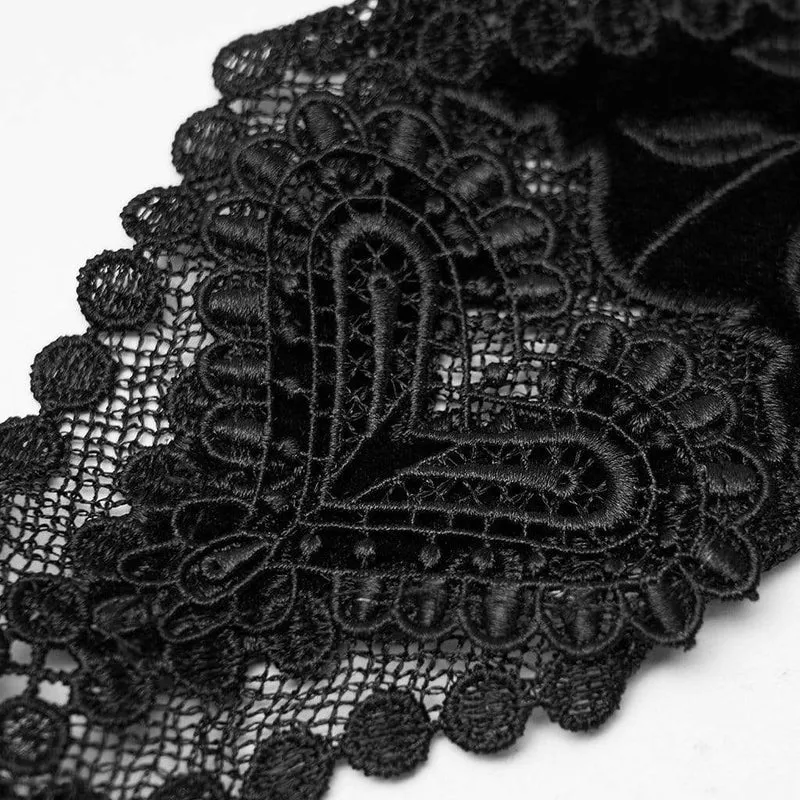 Gothic Jacquard-Handschuhe für Damen