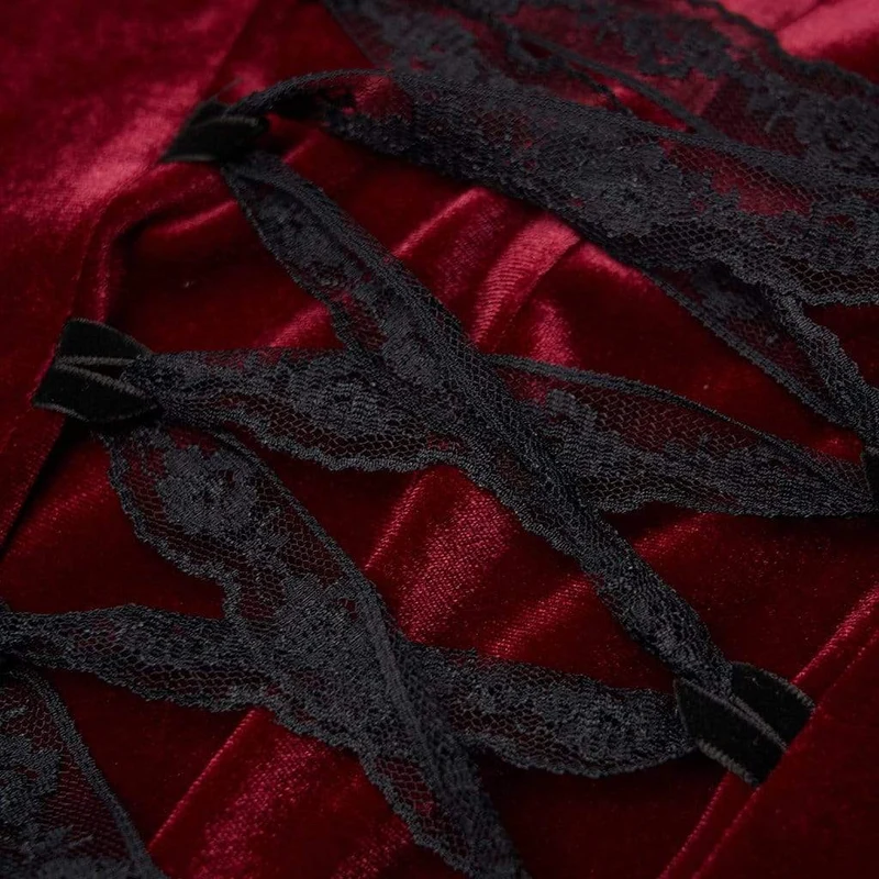 Viktorianische Gothic Hoch/Niedrig ärmellose Kleider aus Velet für Damen