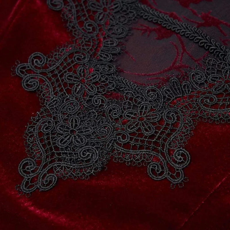 Viktorianische Gothic Hoch/Niedrig ärmellose Kleider aus Velet für Damen