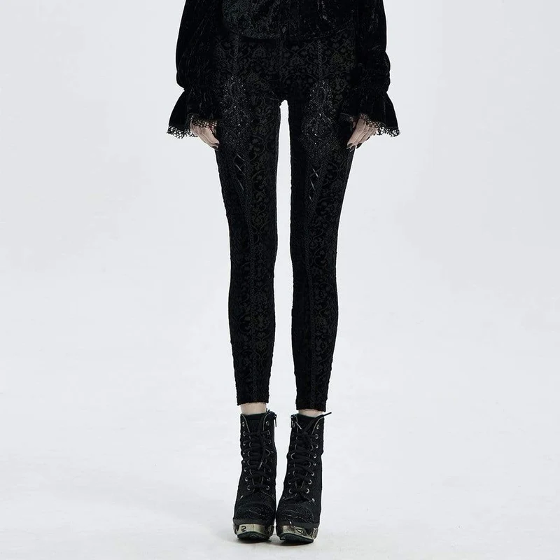 Gothic-Jacquard-Leggings für Damen