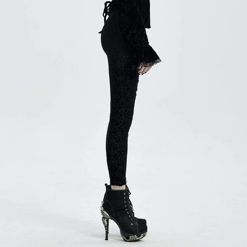 Gothic-Jacquard-Leggings für Damen