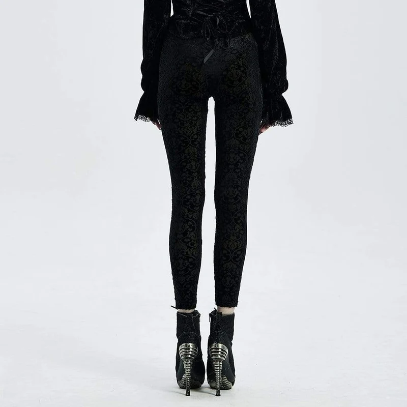 Gothic-Jacquard-Leggings für Damen