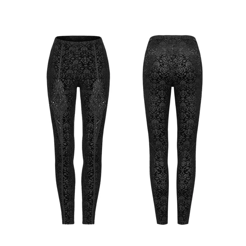 Gothic-Jacquard-Leggings für Damen