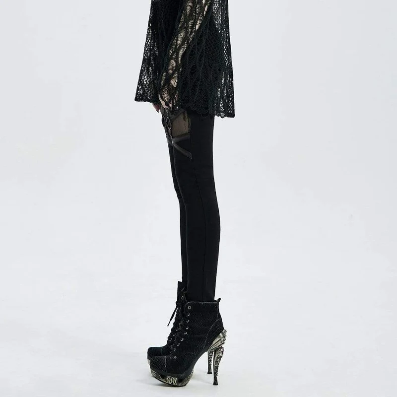 Gothic Straps-Leggings für Damen
