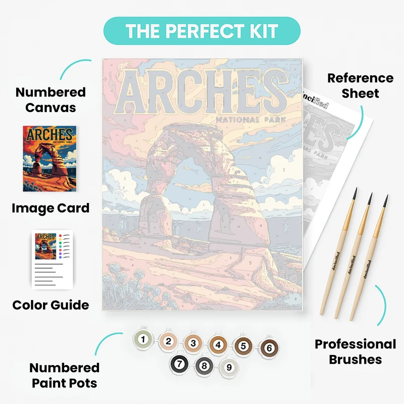 Arches National Park Delicate Arch Desert Sky - Paint by Numbers Kit