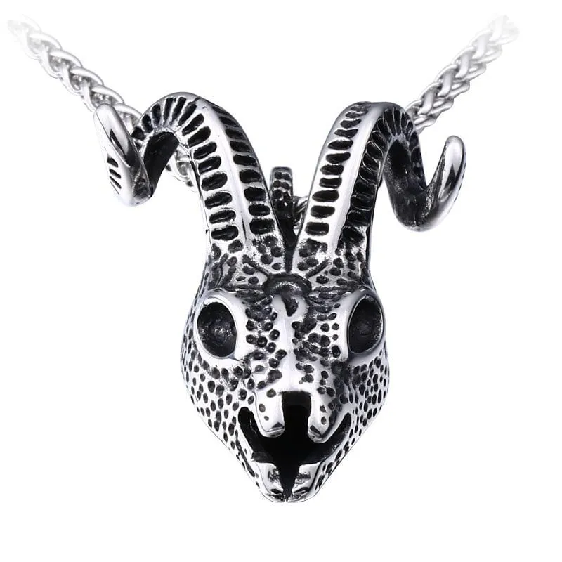 Gothic Punk Antilope Totenkopf Halskette für Herren