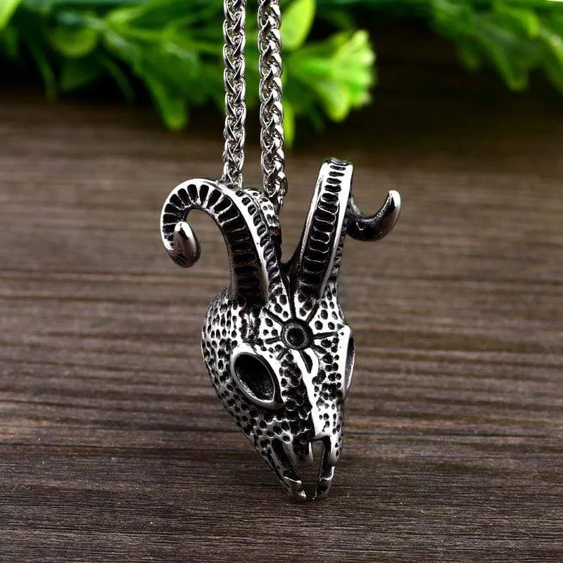 Gothic Punk Antilope Totenkopf Halskette für Herren