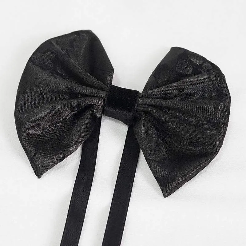Herren Gothic Bowknot Krawatte Schwarz
