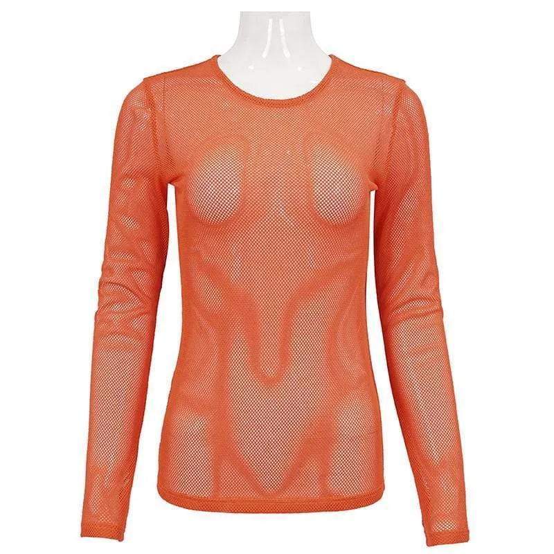 Gothic transparente Mesh-Oberteile für Damen