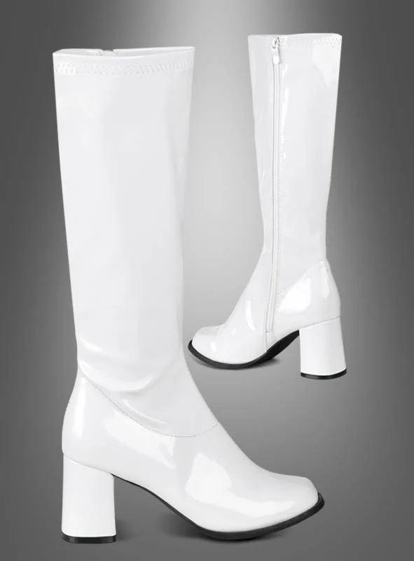 Lackstiefel weiß für Damen