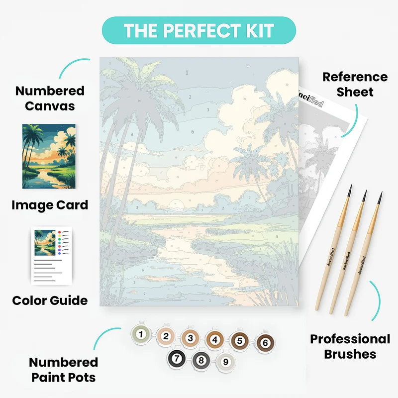 Everglades National Park Tropical Sunset - Paint by Numbers Kit