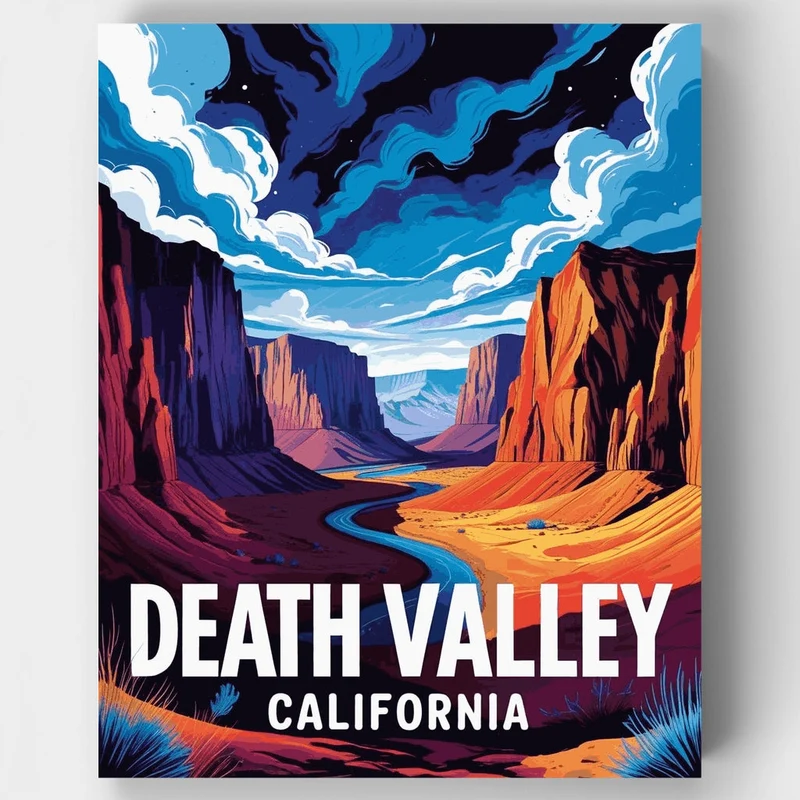 Death Valley Canyon River Vista - Paint by Numbers Kit