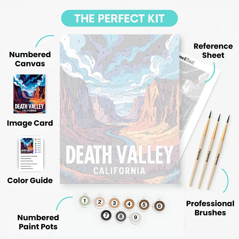 Death Valley Canyon River Vista - Paint by Numbers Kit