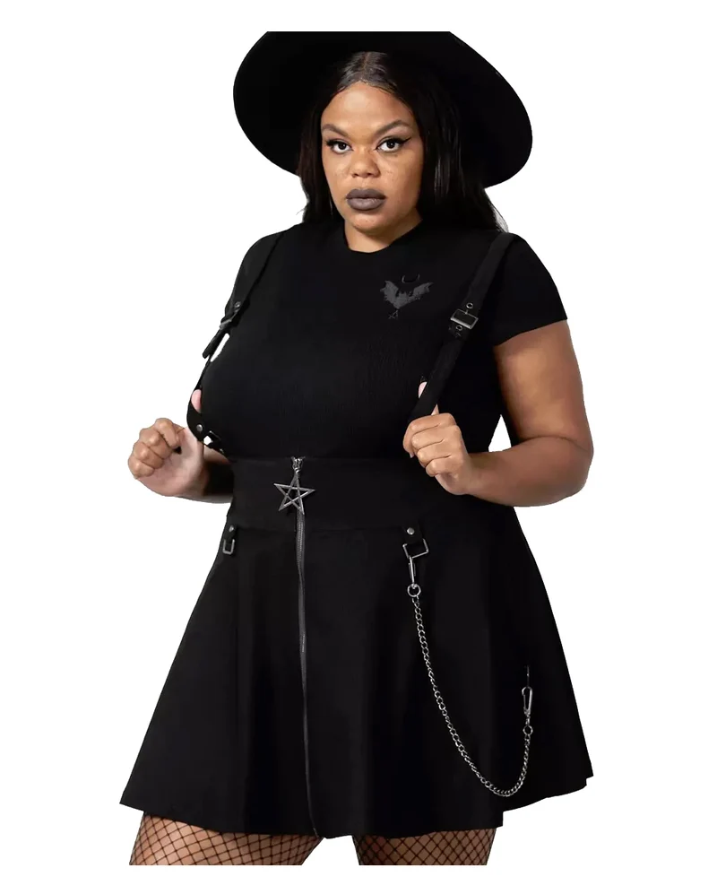 KILLSTAR Study Hell Suspender Skirt schwarz