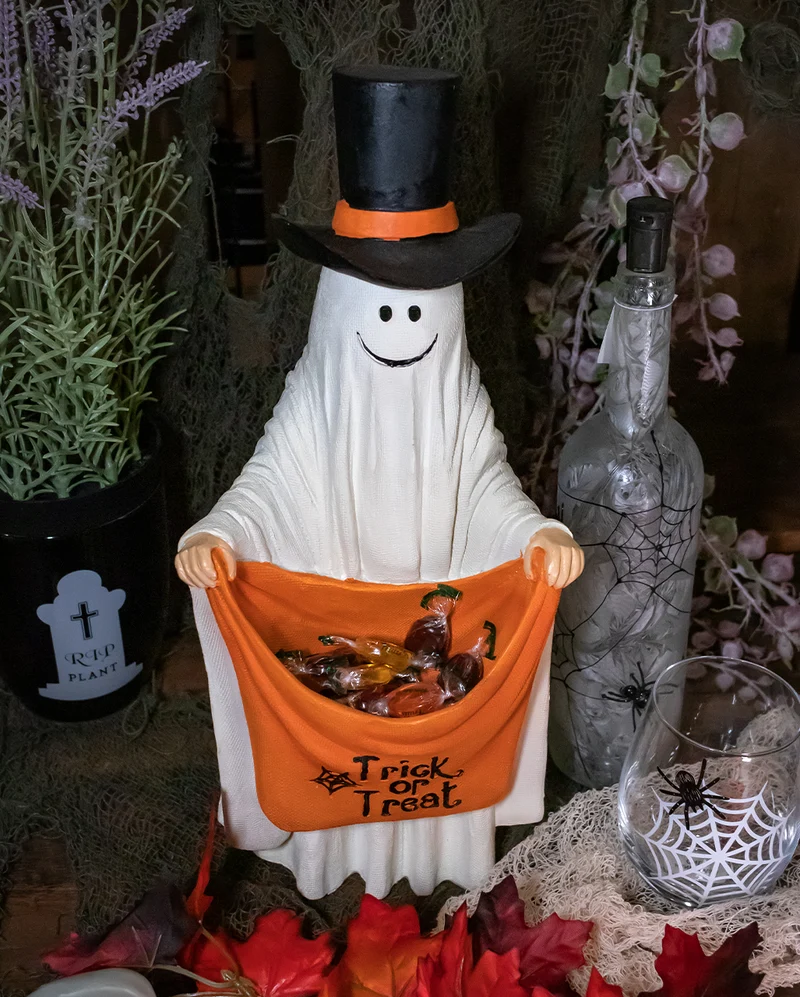 Halloween Geist mit Trick or Treat Tasche 42cm
