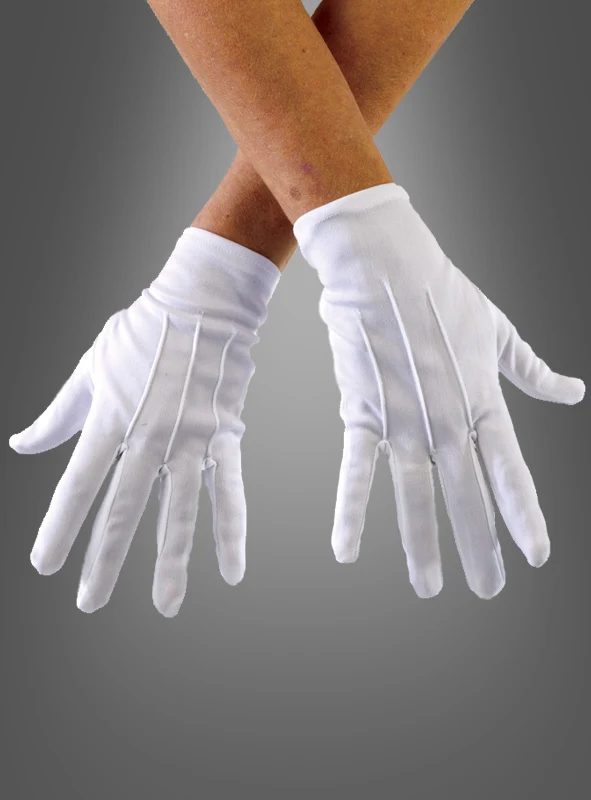 Deluxe Handschuhe mit Biesen weiß