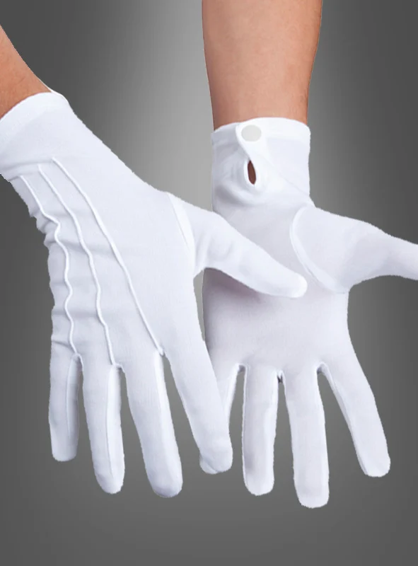 Deluxe Handschuhe mit Biesen weiß