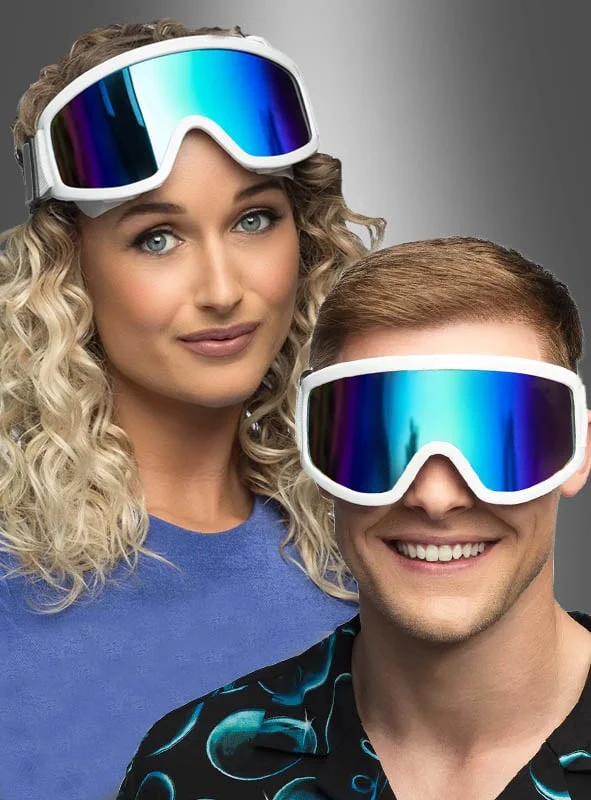 Skibrille weiss für Karneval
