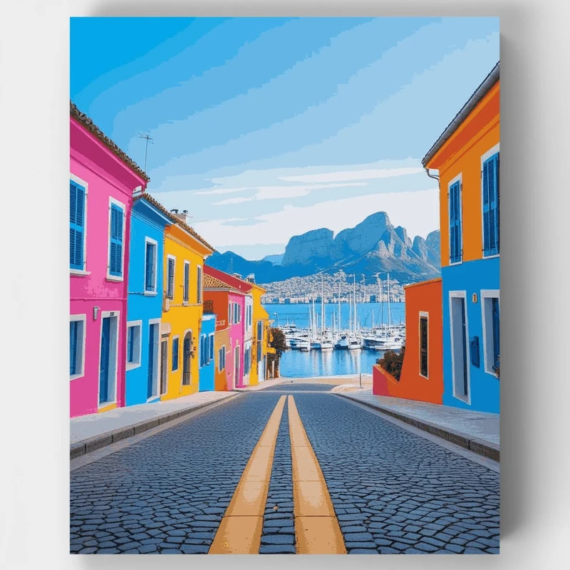 Cape Town Colorful Street - Paint by Numbers Kit