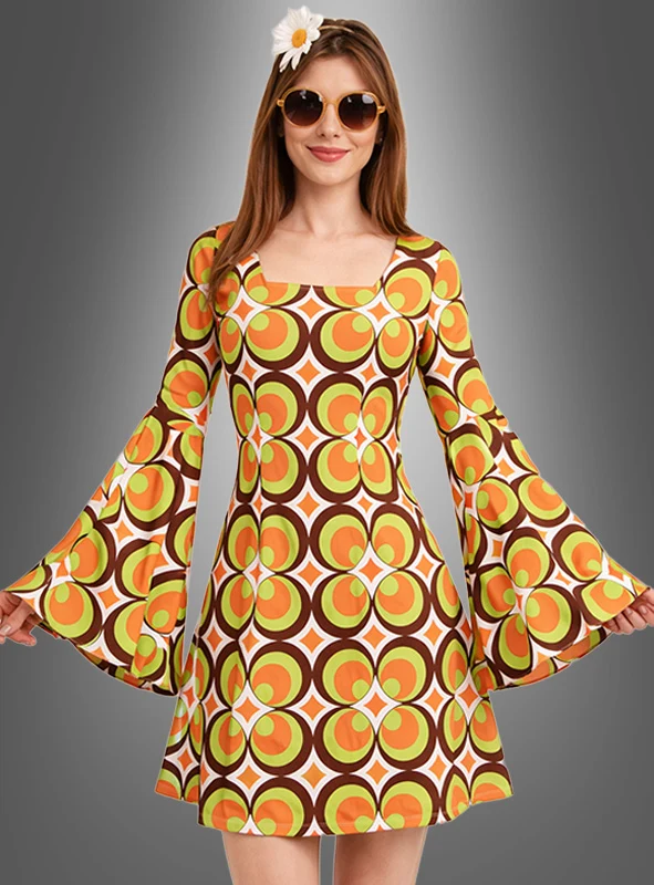 70er Retro Kleid Nicky waschbar