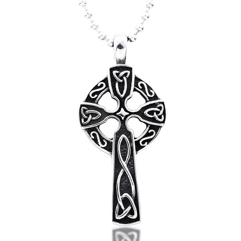 Keltische Punk-Knoten-Kreuz-Halskette für Herren