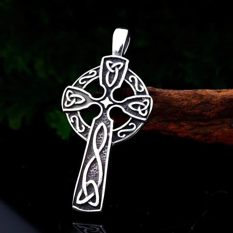 Keltische Punk-Knoten-Kreuz-Halskette für Herren