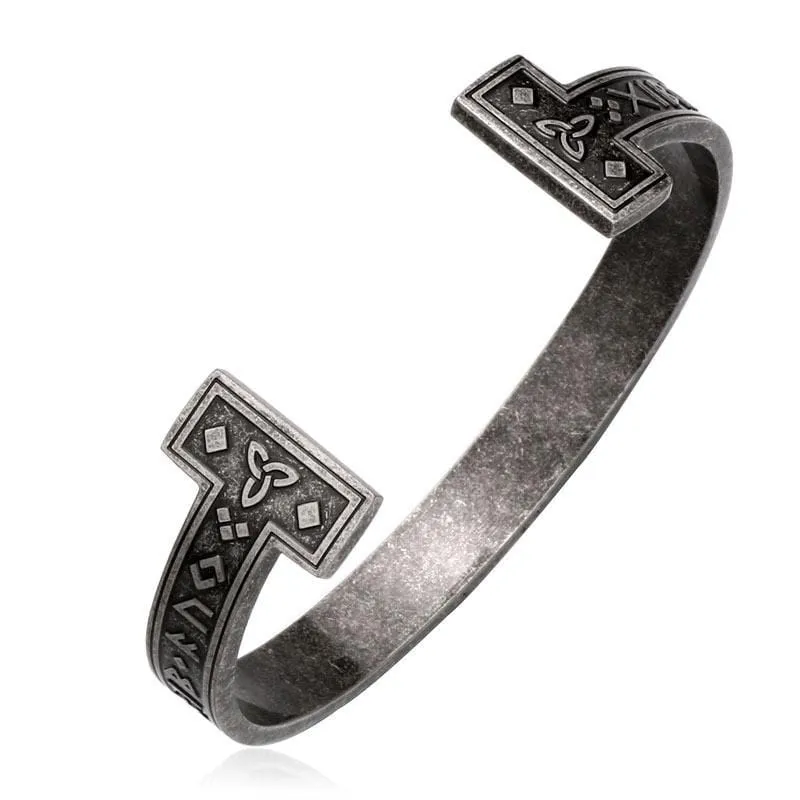 Herren Punk Bronze Rune Eröffnung Titan Stahl Armband