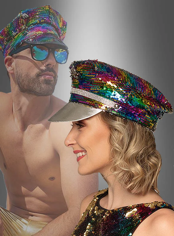 Wende-Pailletten Mütze Festival Style