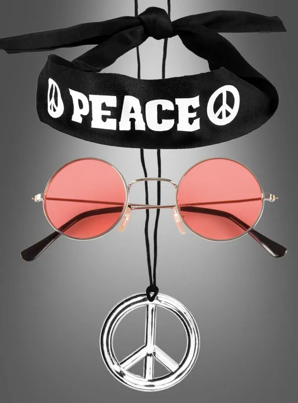 Hippie Peace Set für Kinder und Erwachsene