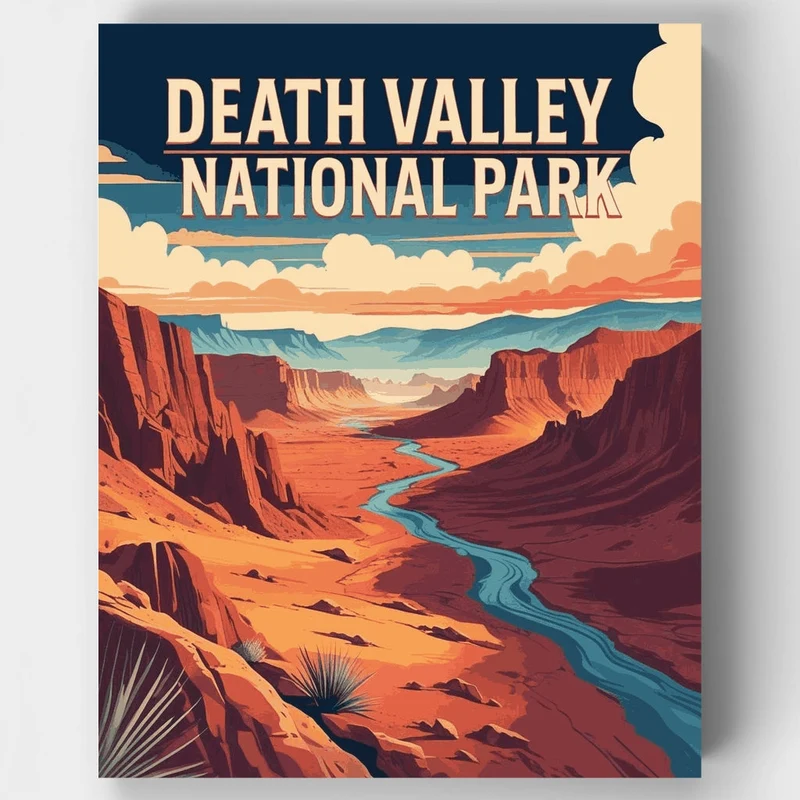 Death Valley National Park Winding Canyon River - Paint by Numbers Kit