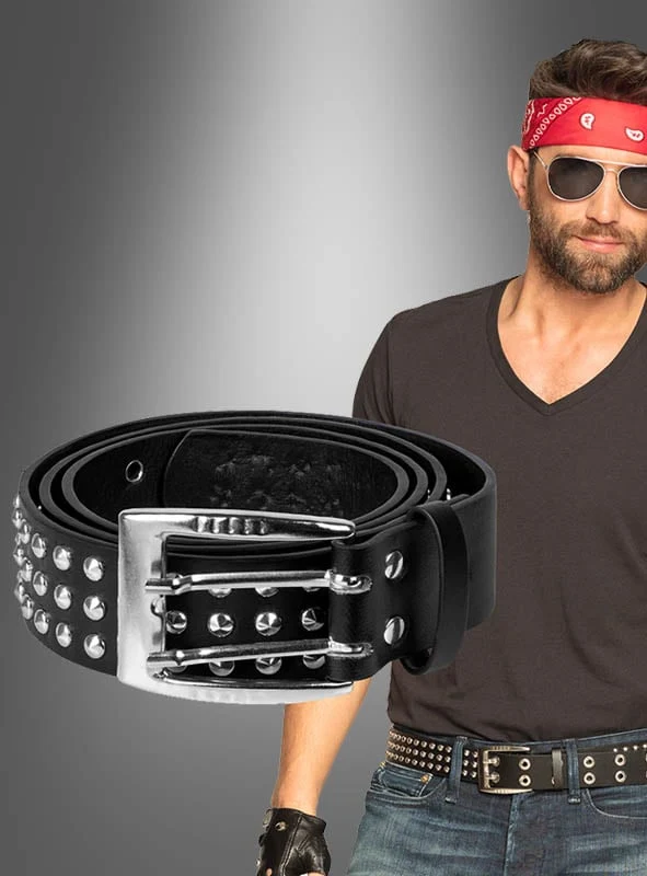 Rocker Nietengürtel für Herren 80er Jahre