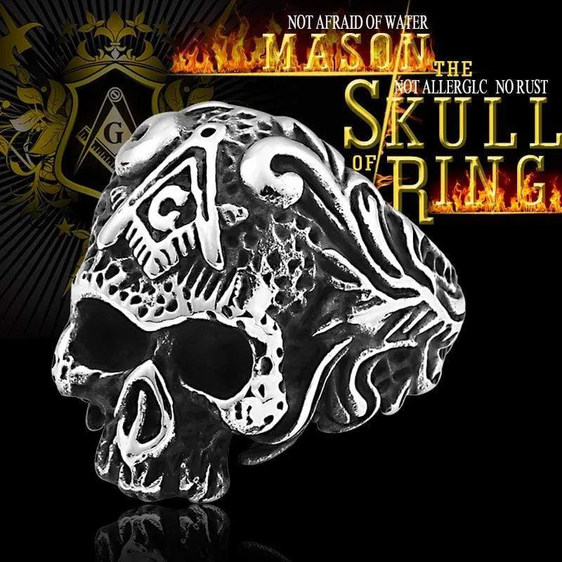 Gothic Punk Totenkopf Ring für Herren