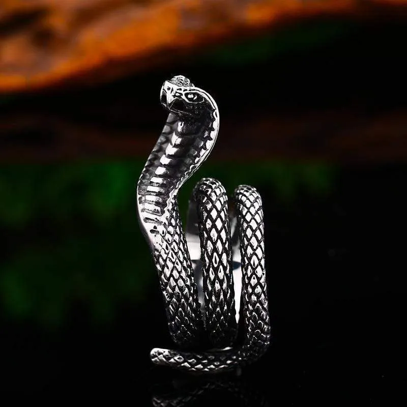 Punk-Kobra-Ring für Herren