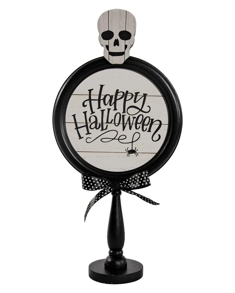 Happy Halloween Tischaufsteller mit Totenkopf 36cm