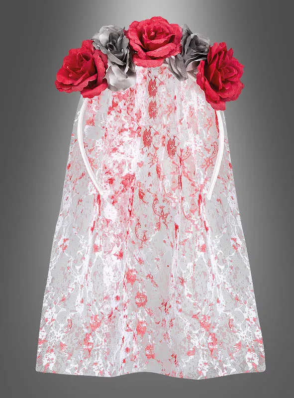 Horrorbraut Haarschmuck mit Schleier