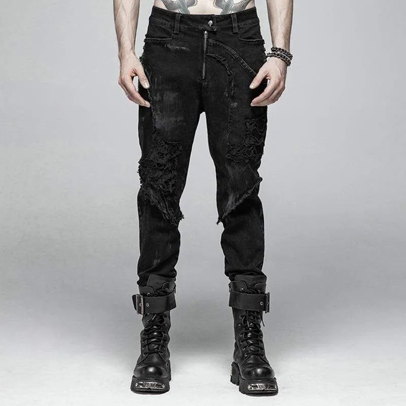 Punk zerrissene Jeanshose für Herren