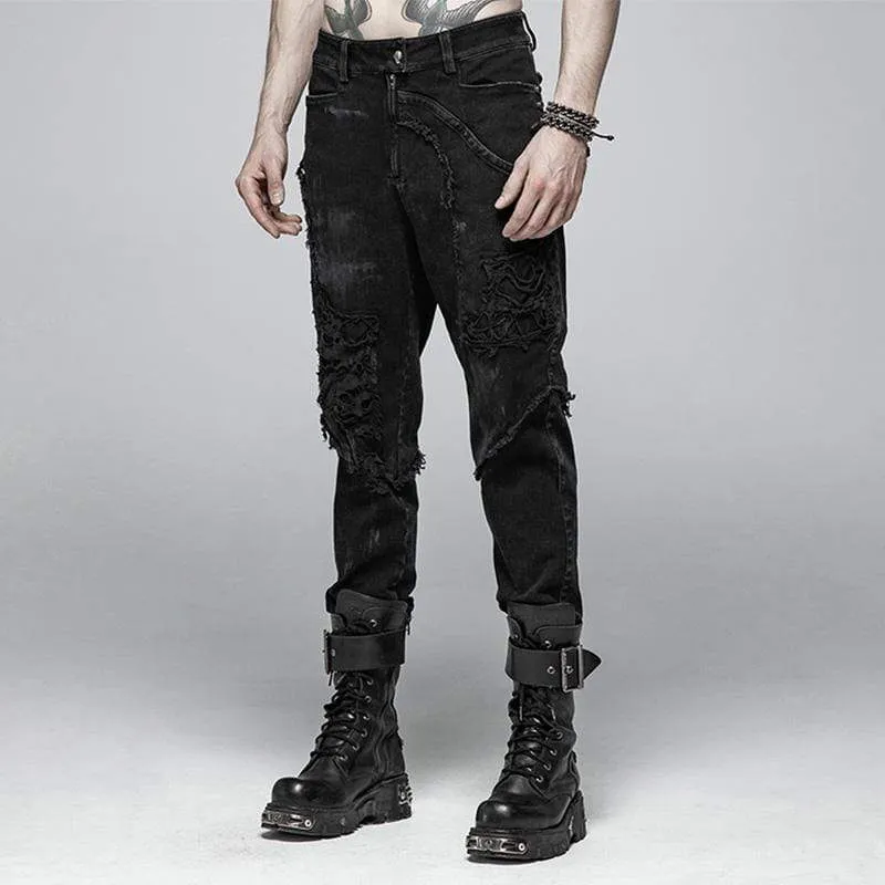 Punk zerrissene Jeanshose für Herren