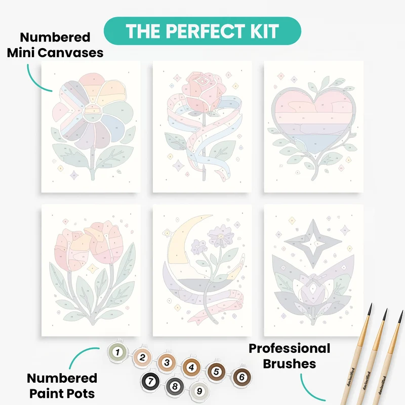 Rainbow Blooms & Pride - Mini Paint by Numbers Set