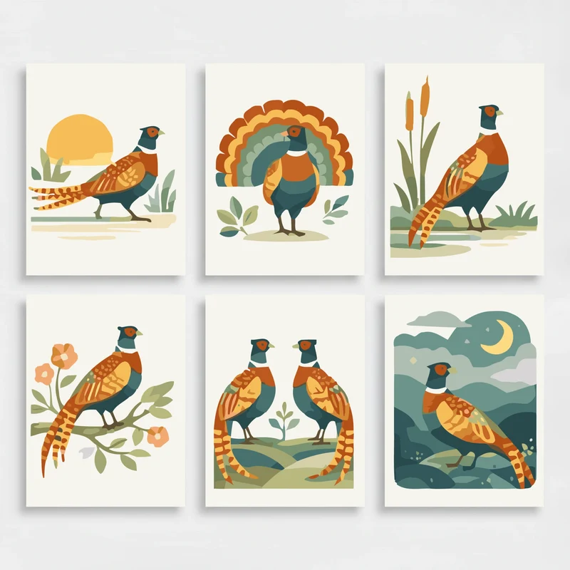 Pheasant Elegance - Mini Paint by Numbers Set
