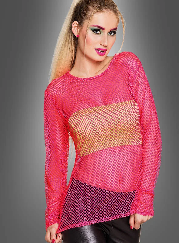 Netz Shirt in Neonfarben 80er Outfit