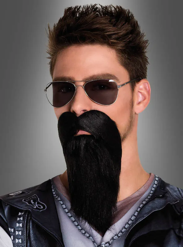 Biker Vollbart schwarz