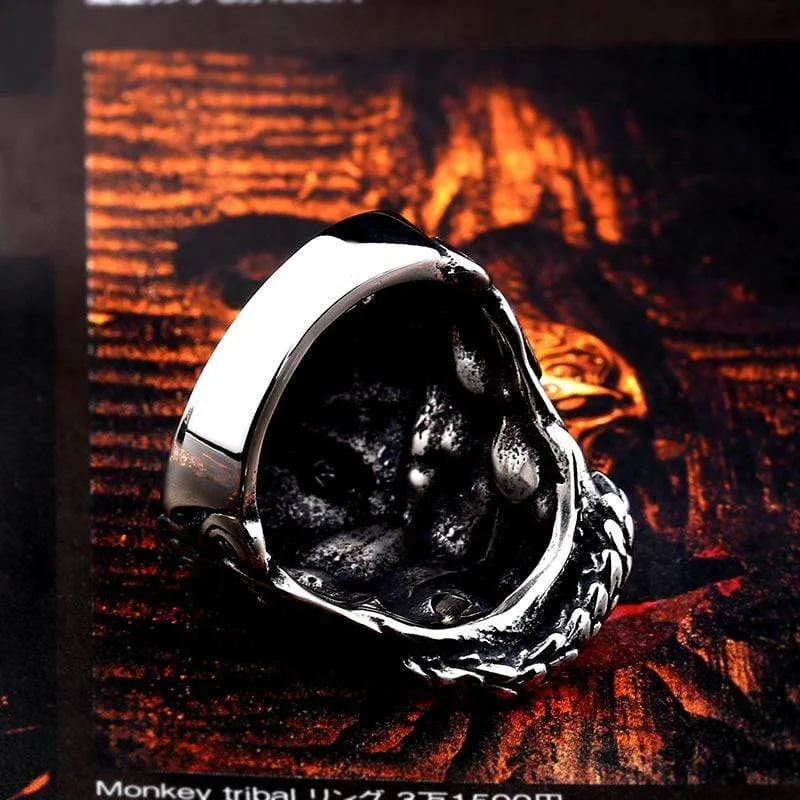 Gothic Punk Totenkopf Ring für Herren