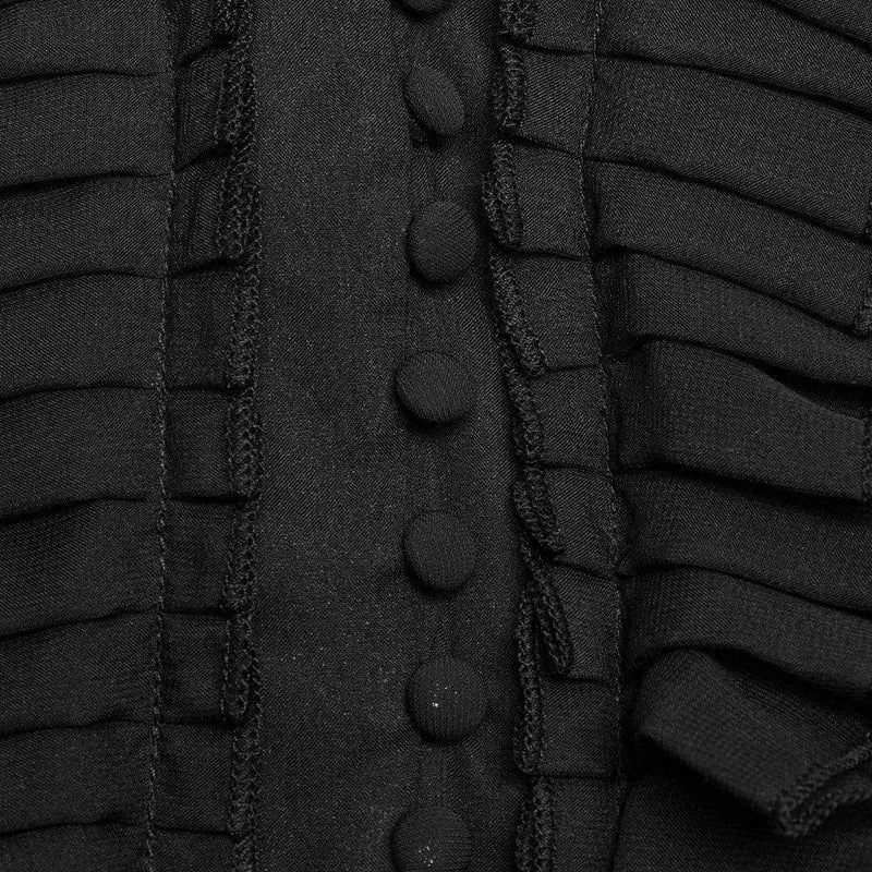 Damen Gothic V-Ausschnitt Langarm Unregelmäßigen Saum Chiffon Kleider